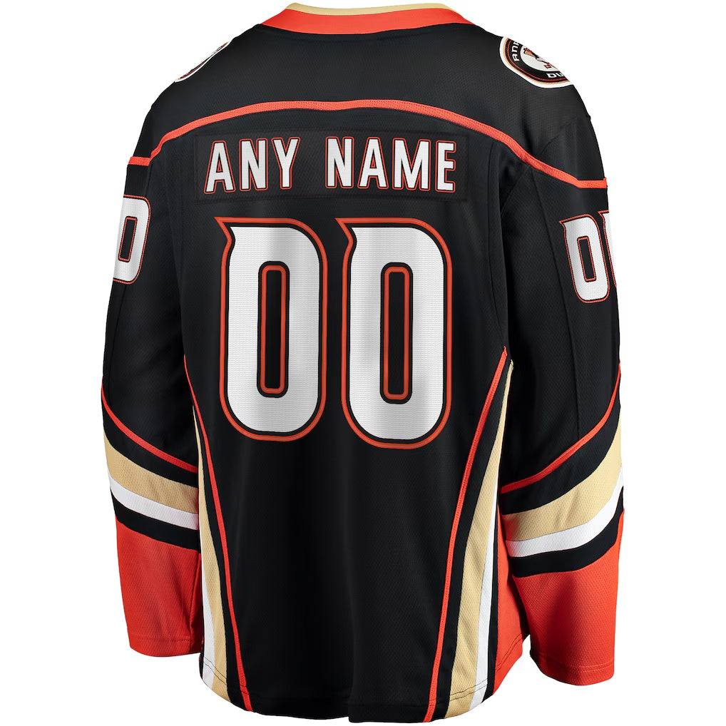 Anaheim Ducks Fanatics Black Home Breakaway Custom Jersey
