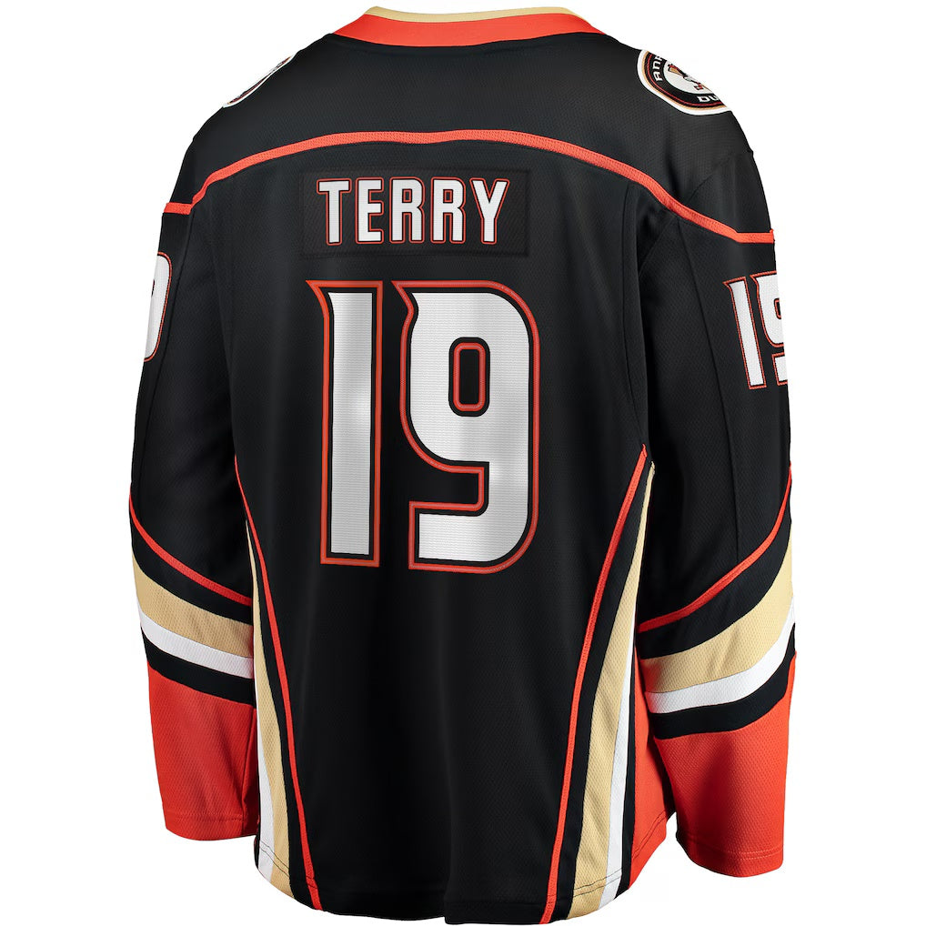 Anaheim Ducks #19 Troy Terry Fanatics Black Home Team Breakaway Player Jersey