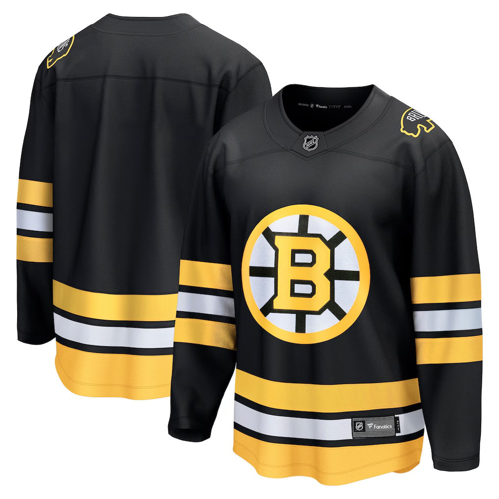 Boston Bruins Fanatics Black Anniversary Home Breakaway Jersey
