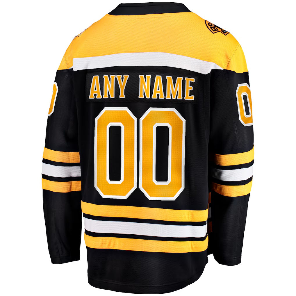 Boston Bruins Fanatics Black Home Breakaway Custom Jersey