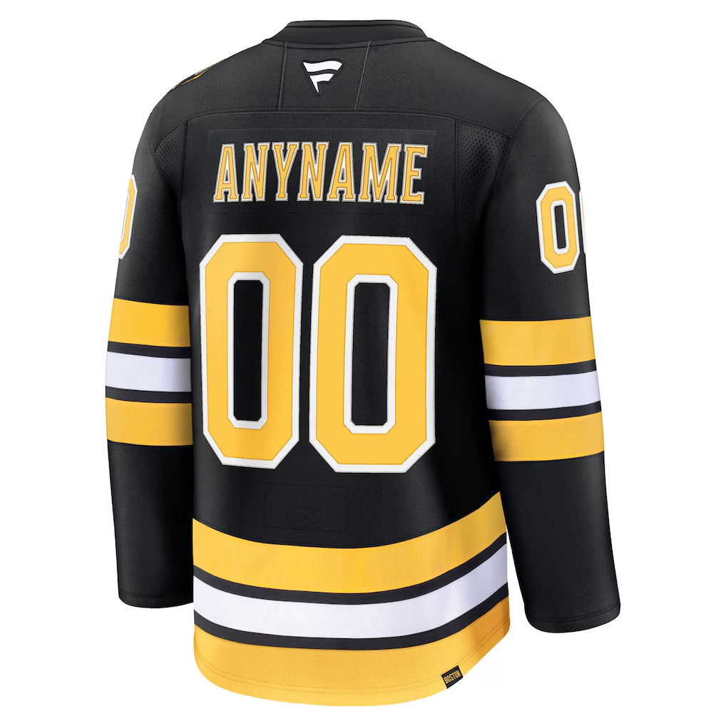 Boston Bruins Fanatics Black Home Premium Custom Jersey