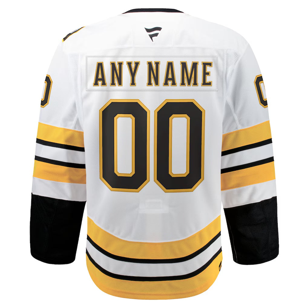 Boston Bruins Fanatics White Away Authentic Pro Custom Jersey