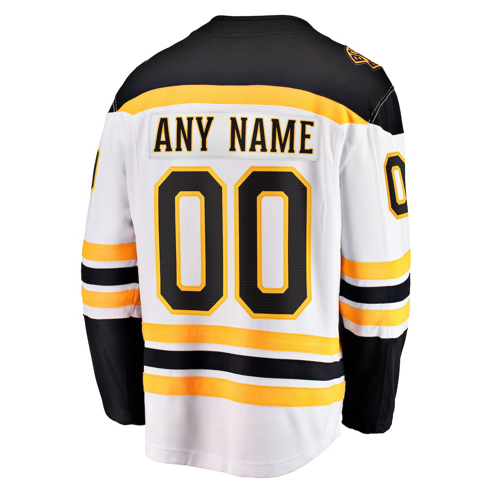Boston Bruins Fanatics White Away Breakaway Custom Jersey