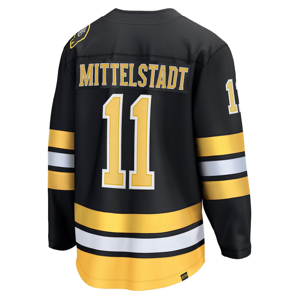 Boston Bruins #11 Casey Mittelstadt Fanatics Black Home Breakaway Player Jersey
