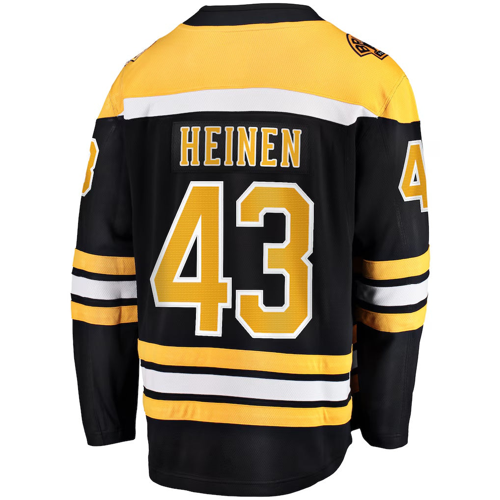 Boston Bruins #43 Danton Heinen Fanatics Black Home Premier Breakaway Player Jersey