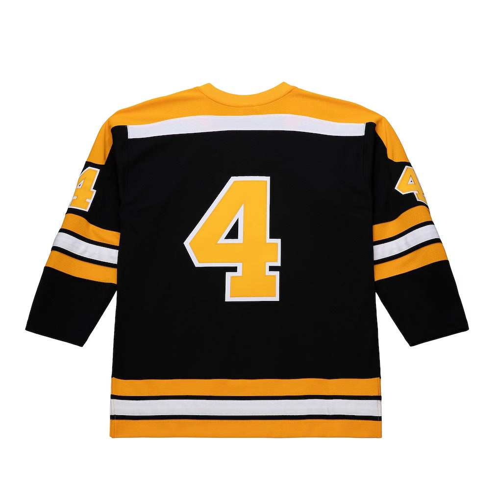 Boston Bruins #4 Bobby Orr Mitchell & Ness Black Big & Tall 197172 Blue Line 2.0 Jersey