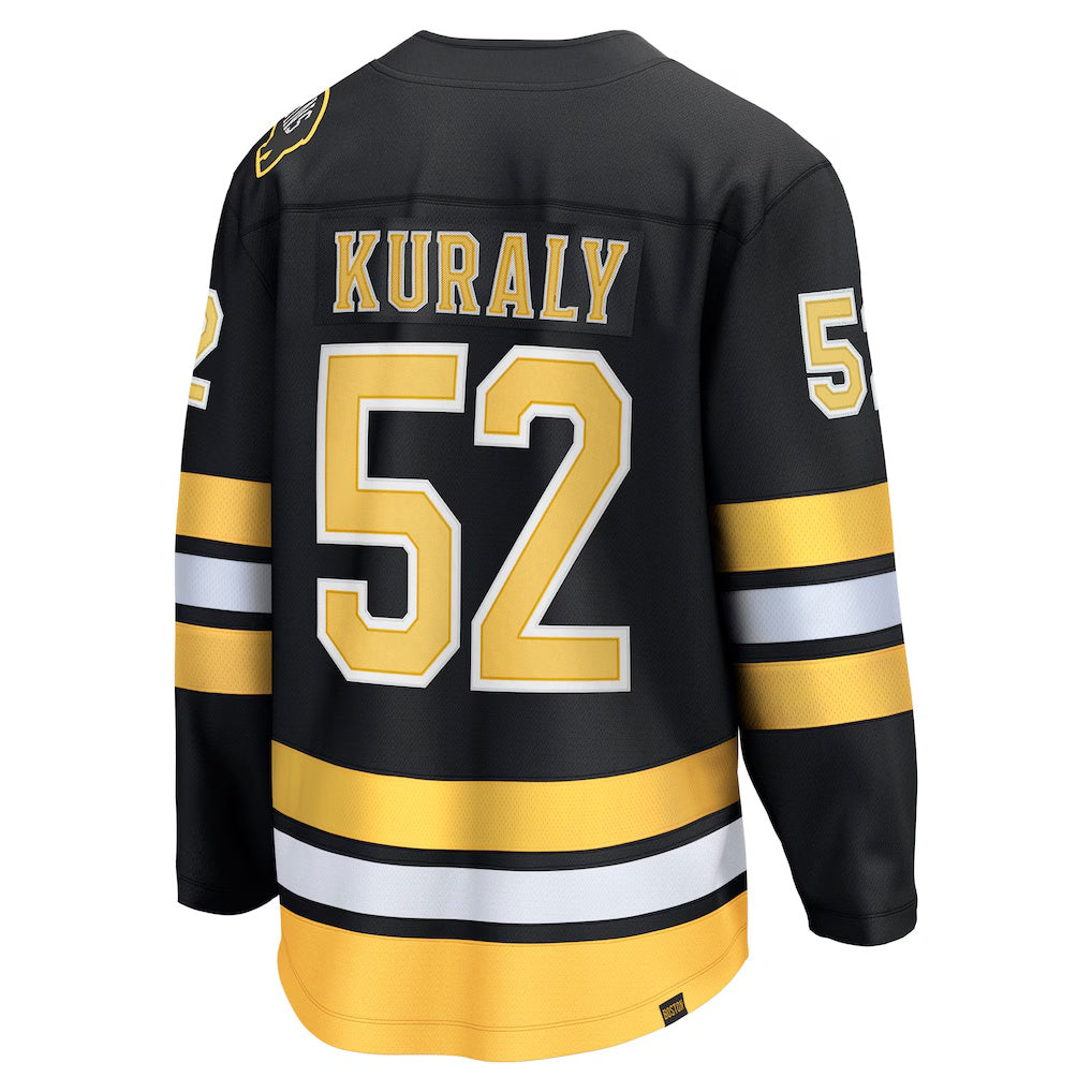 Boston Bruins #52 Sean Kuraly Fanatics Black Home Breakaway Player Jersey