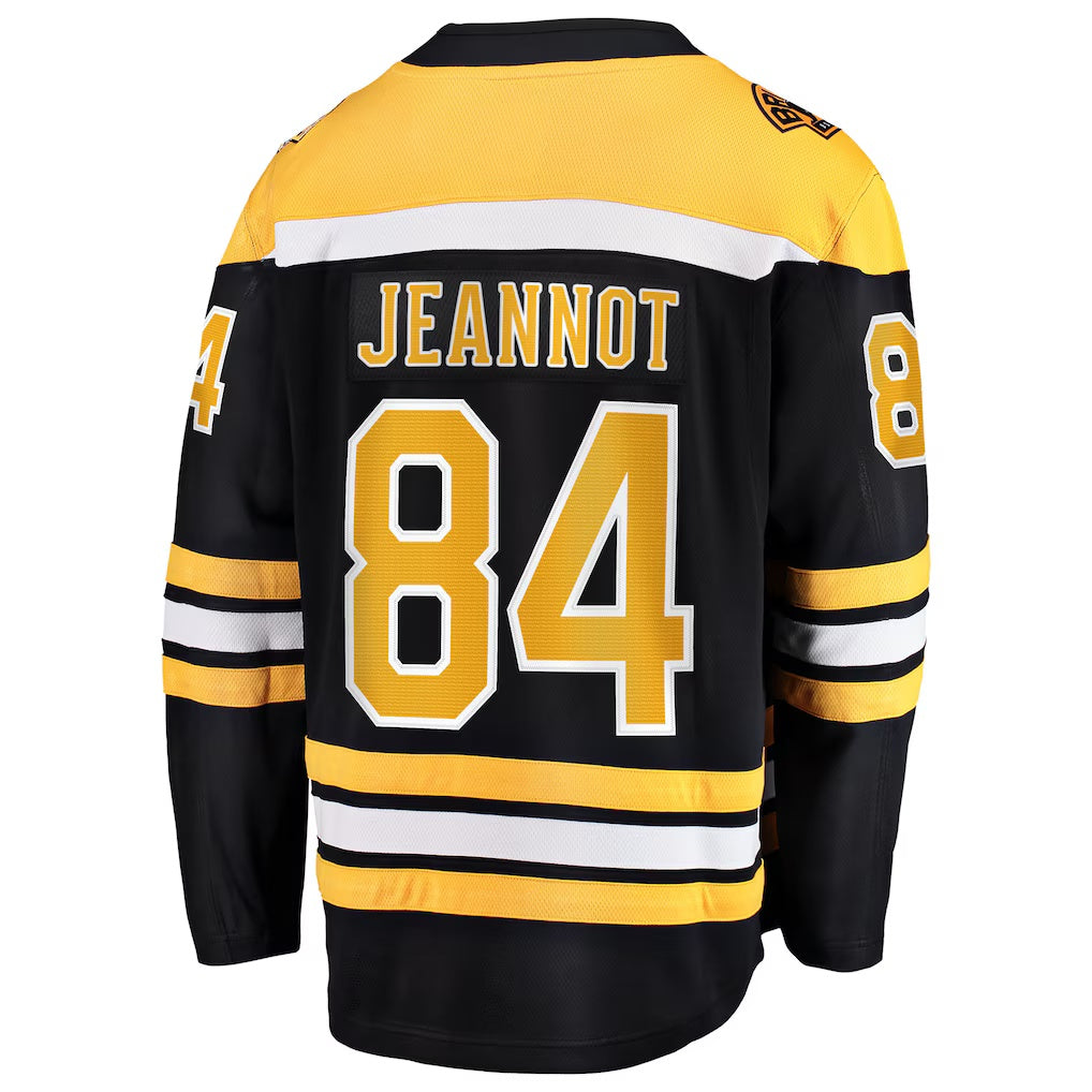 Boston Bruins #84 Tanner Jeannot Fanatics Black Home Breakaway Jersey