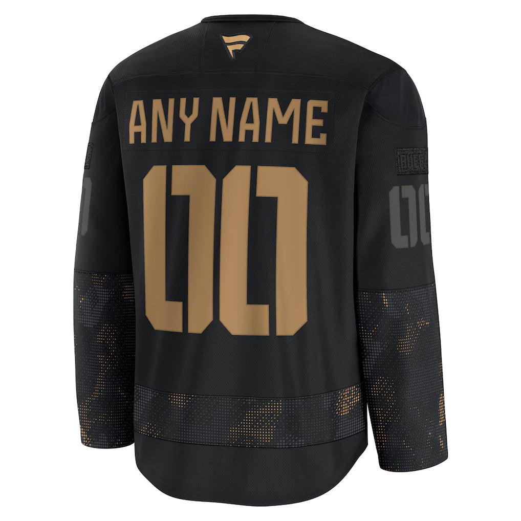 Buffalo Sabres Fanatics Black 2024 Military Appreciation Custom Practice Jersey