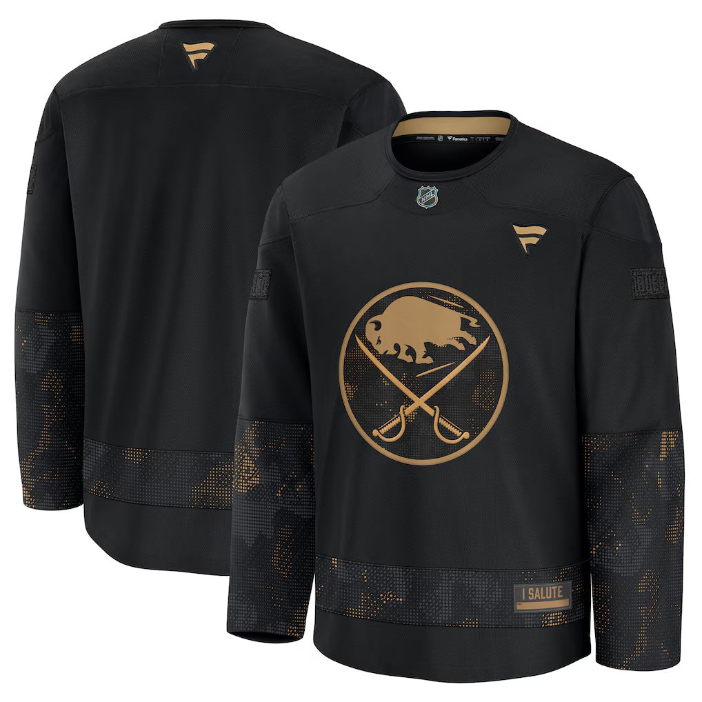 Buffalo Sabres Fanatics Black 2024 Military Appreciation Practice Jersey