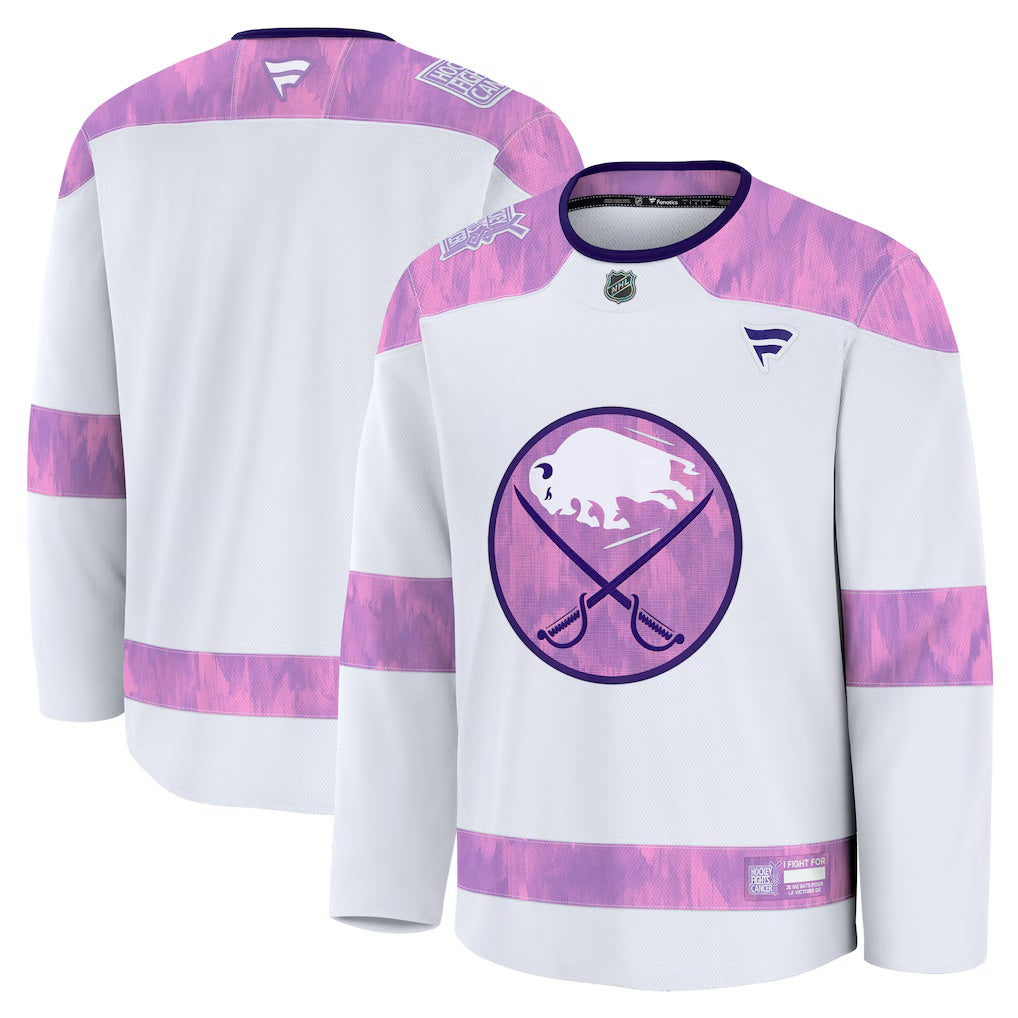 Buffalo Sabres Fanatics White 2024 Hockey Fights Cancer Practice Jersey