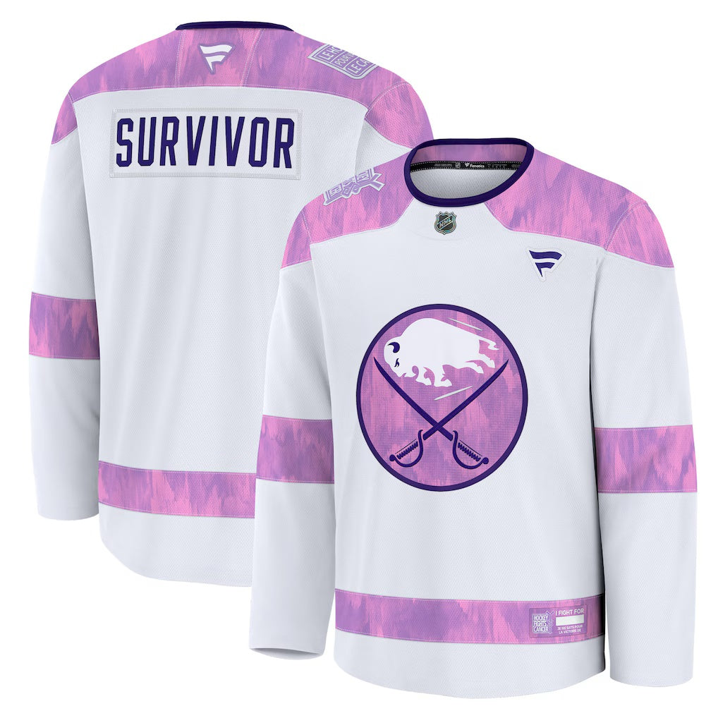 Buffalo Sabres Fanatics White Hockey Fights Cancer Practice Jersey