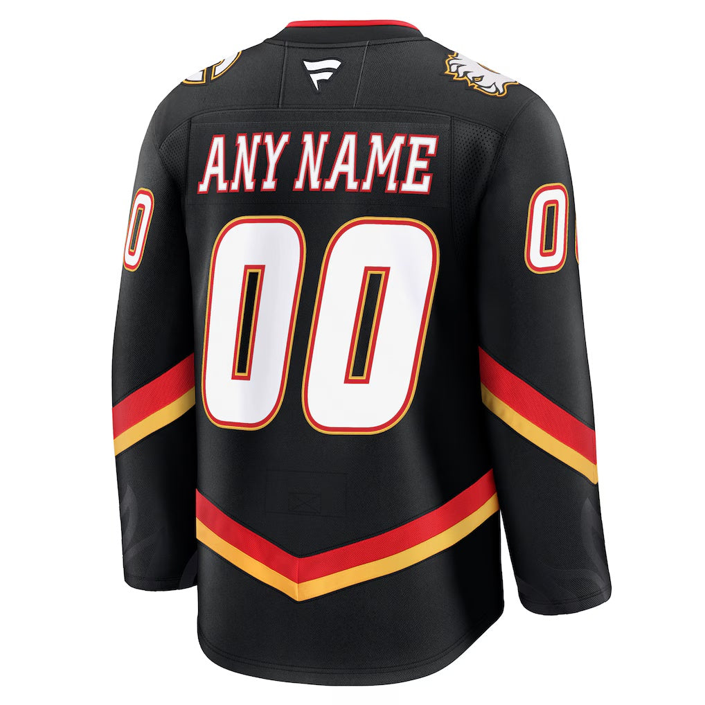 Calgary Flames Fanatics Black Alternate Premium Custom Jersey