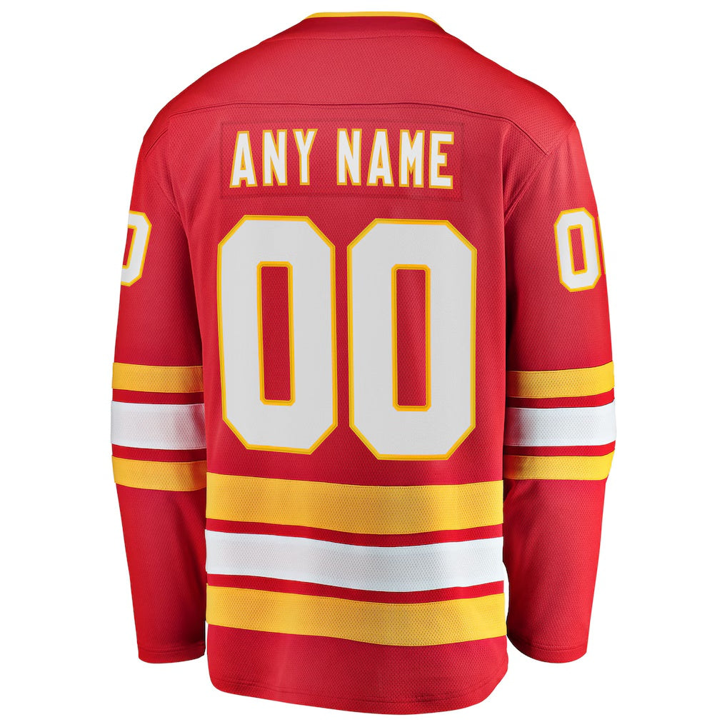 Calgary Flames Fanatics Red Home Breakaway Custom Jersey