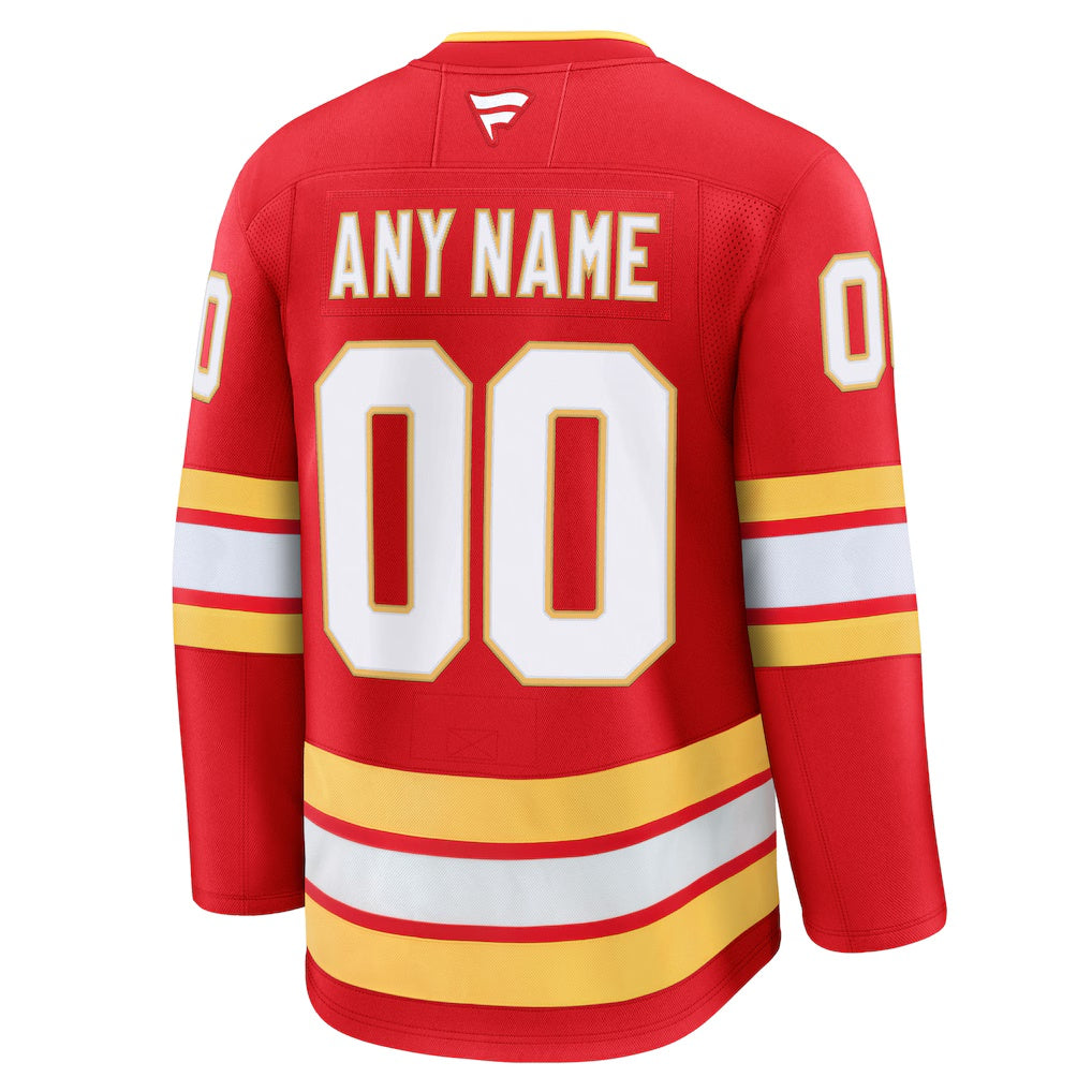 Calgary Flames Fanatics Red Home Premium Custom Jersey