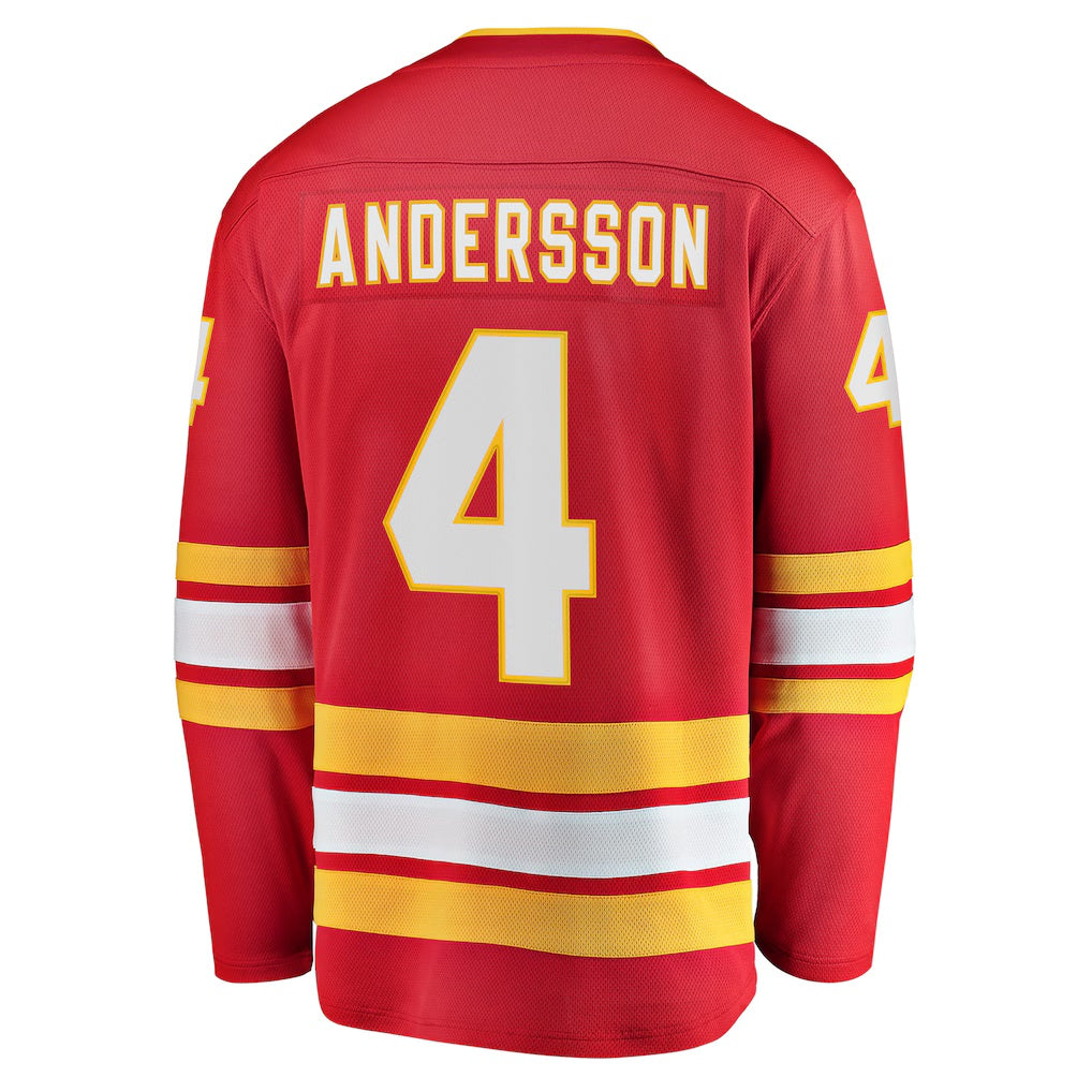 Calgary Flames #4 Rasmus Andersson Fanatics Red Home Team Breakaway Player Jersey