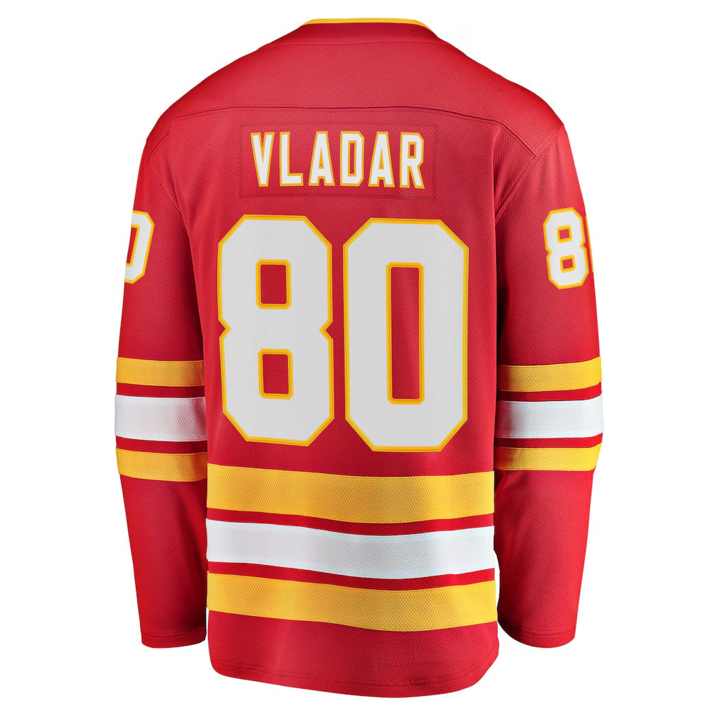 Calgary Flames #80 Daniel Vladar Fanatics Red Home Breakaway Player Jersey