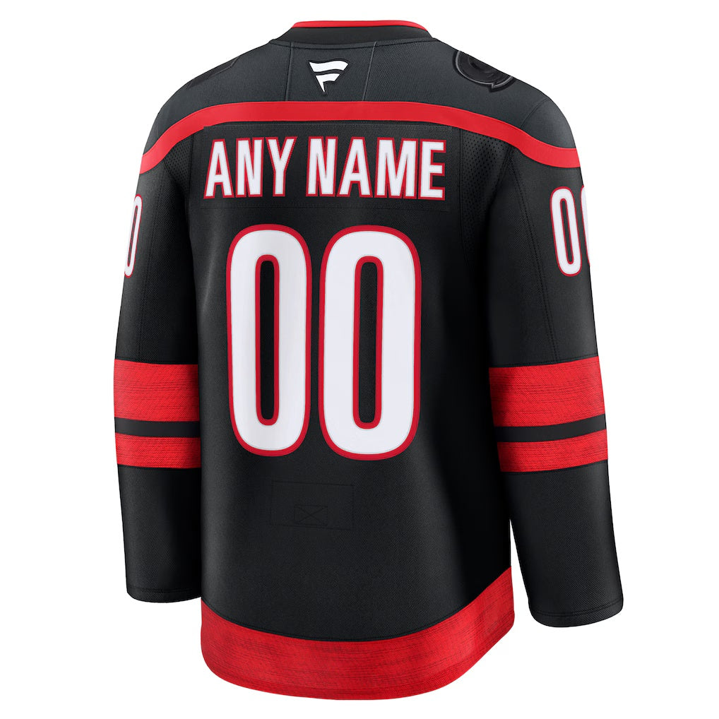 Carolina Hurricanes Fanatics Black Home Premium Custom Jersey