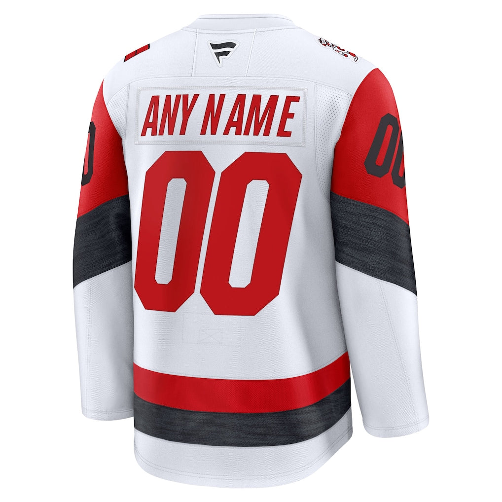 Carolina Hurricanes Fanatics White Away Premium Custom Jersey