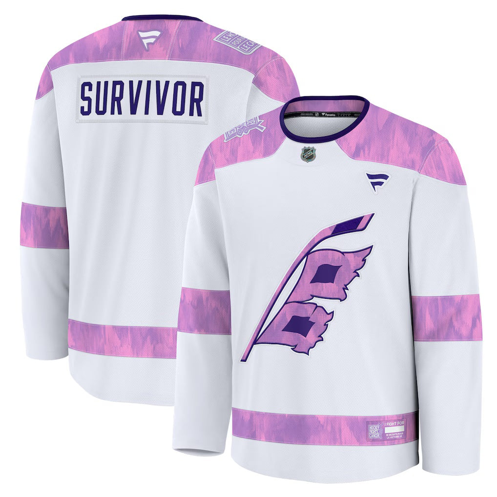 Carolina Hurricanes Fanatics White Hockey Fights Cancer Practice Jersey