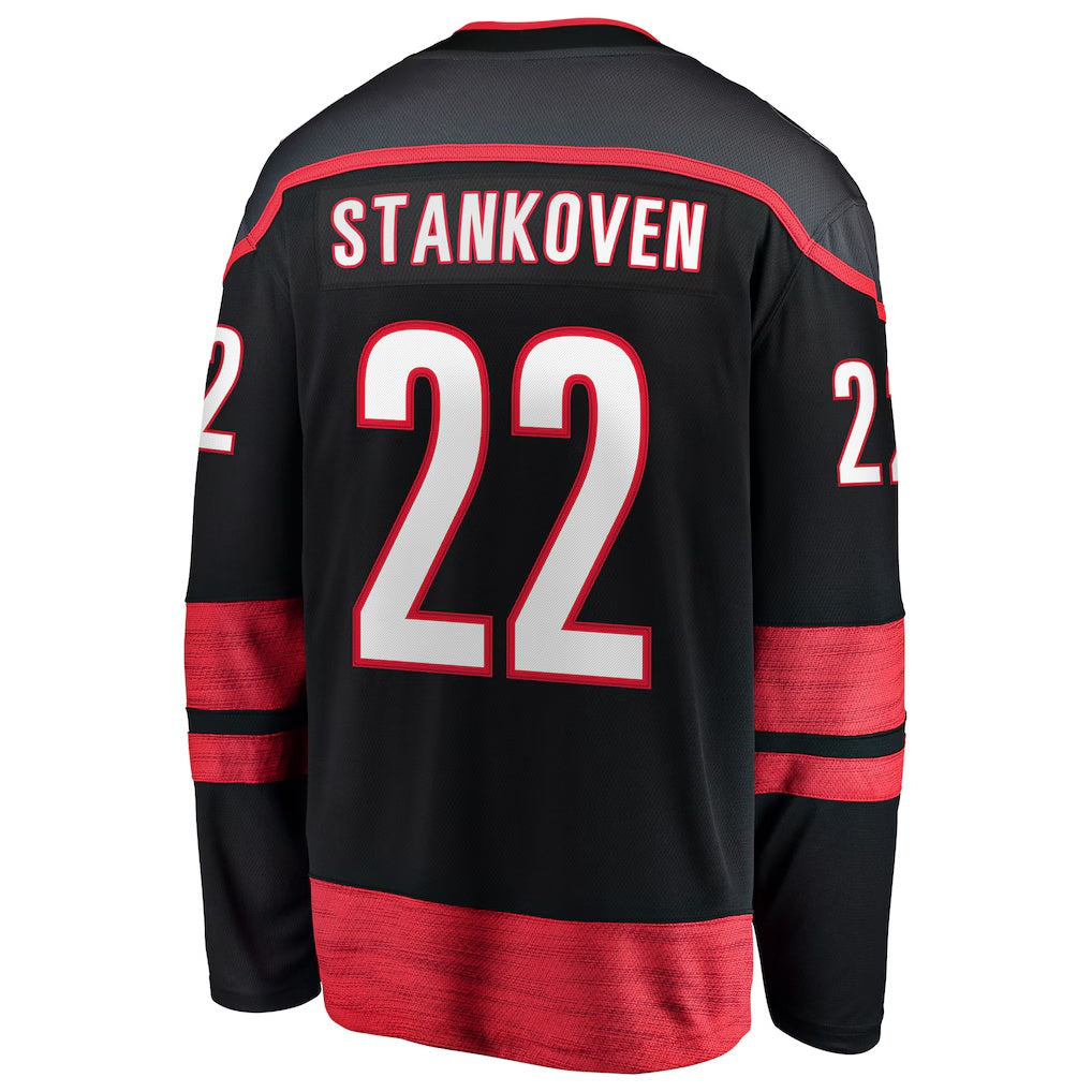 Carolina Hurricanes #22 Logan Stankoven Fanatics Black Home Breakaway Jersey