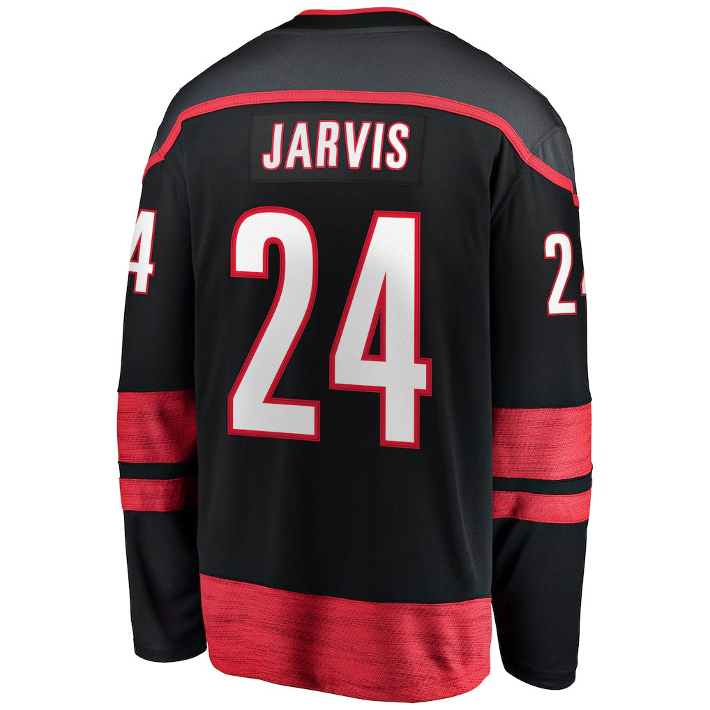 Carolina Hurricanes #24 Seth Jarvis Fanatics Black Home Breakaway Jersey