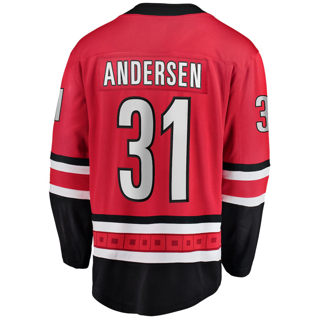Carolina Hurricanes #31 Frederik Andersen Fanatics Red Alternate Breakaway Player Jersey