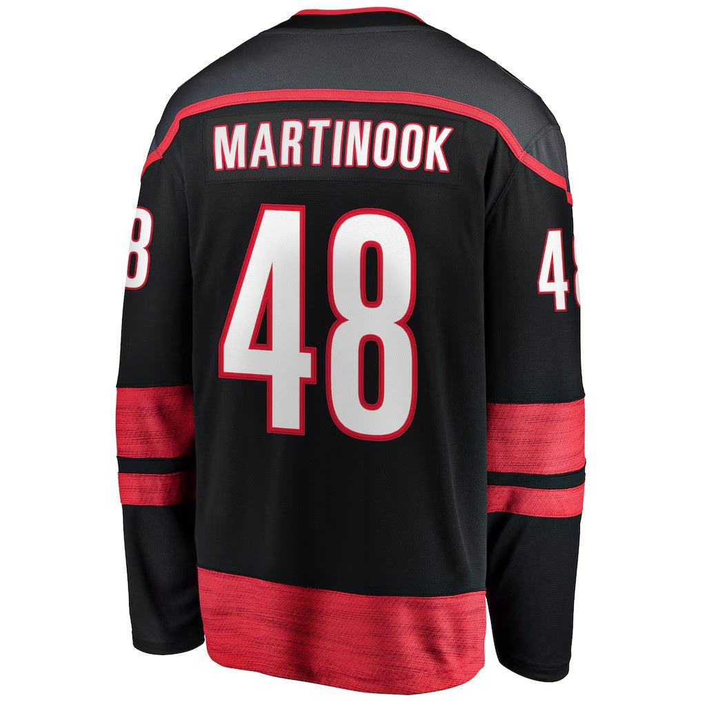 Carolina Hurricanes #48 Jordan Martinook Fanatics Black Home Breakaway Jersey
