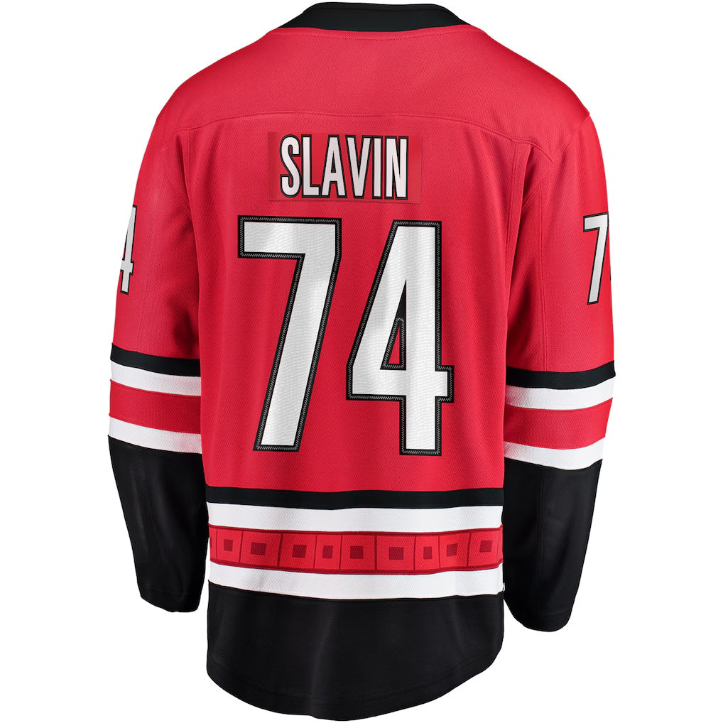 Carolina Hurricanes #74 Jaccob Slavin Fanatics Red Alternate Breakaway Player Jersey
