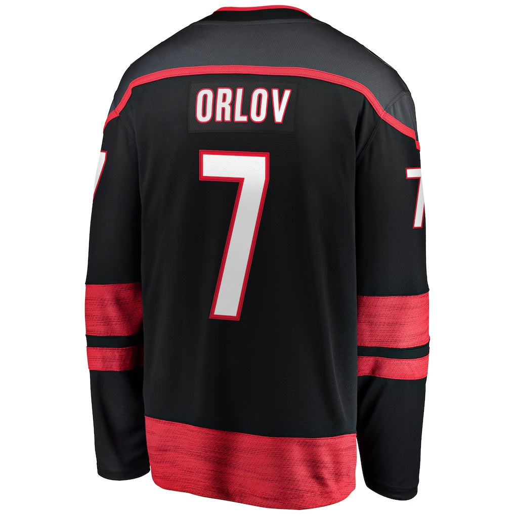 Carolina Hurricanes #7 Dmitry Orlov Fanatics Black Home Breakaway Jersey