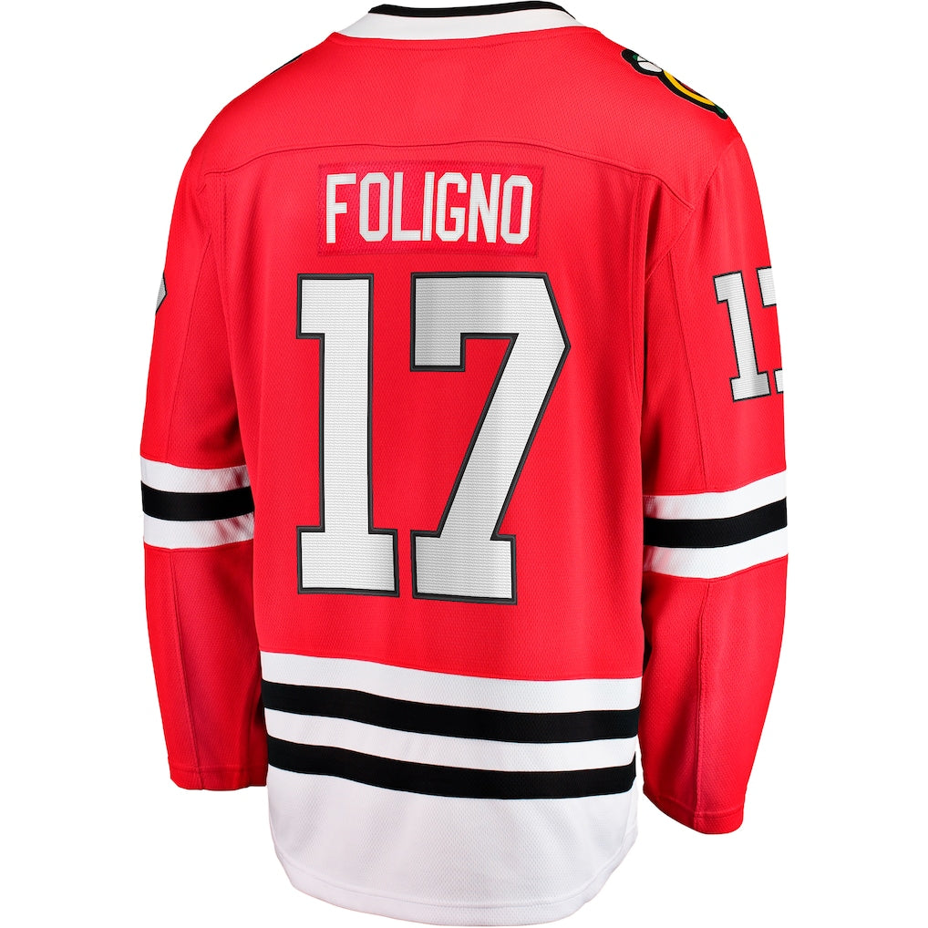 Chicago Blackhawks #17 Nick Foligno Fanatics Red Home Breakaway Jersey