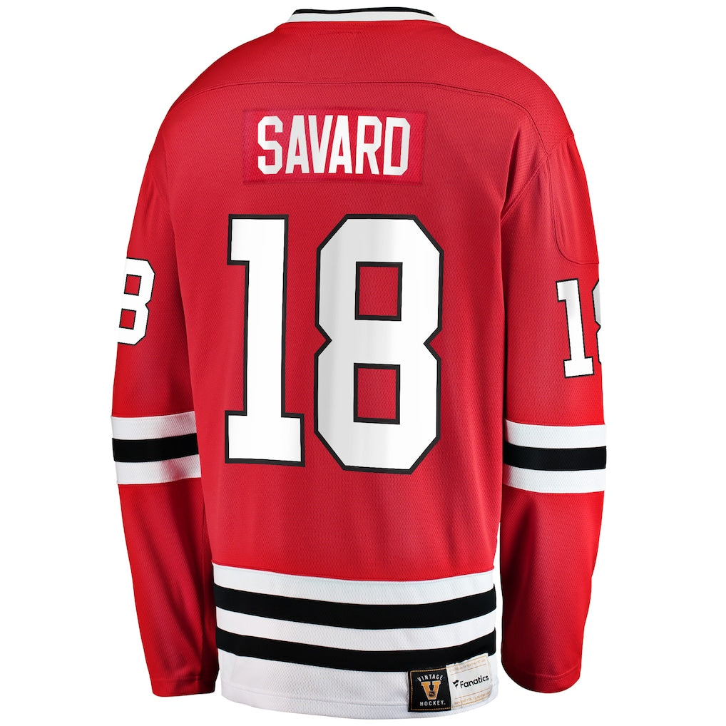 Chicago Blackhawks #18 Denis Savard Fanatics Red Premier Breakaway Retired Player Jersey