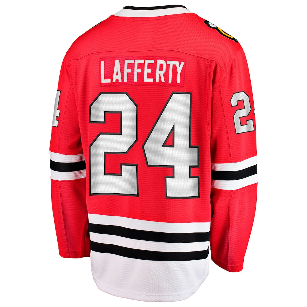 Chicago Blackhawks #24 Sam Lafferty Fanatics Red Home Breakaway Jersey