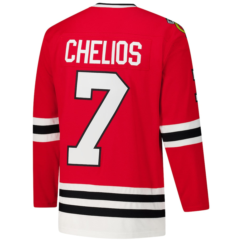 Chicago Blackhawks #7 Chris Chelios Red 1991-92 Power Play Jersey